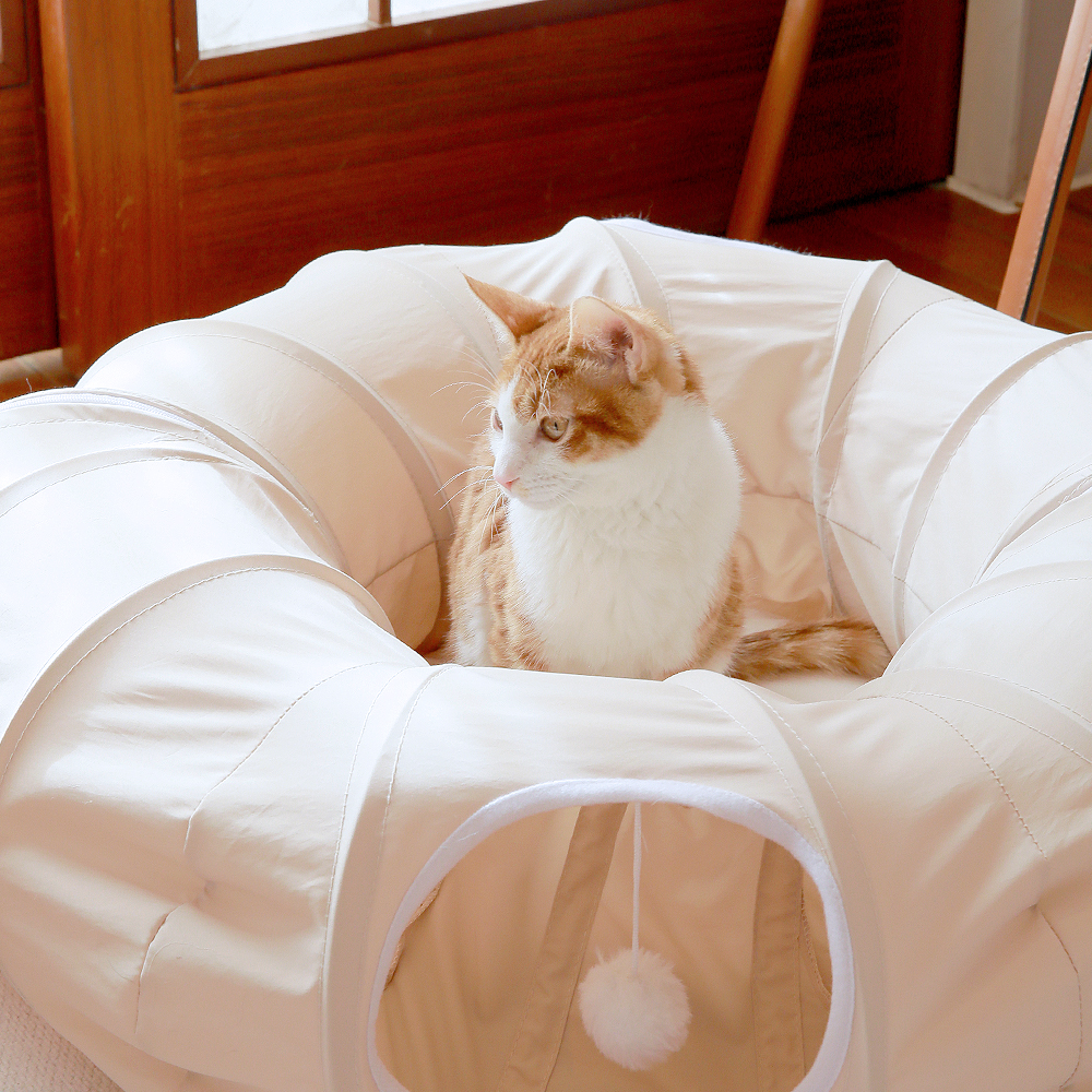 소심한호랑이 고양이장난감 빼꼼터널 고양이터널 숨숨집 [털이 박히지 않는 소재]