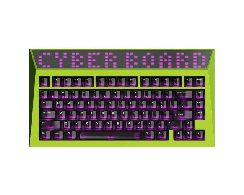 AngryMiao Cyberboard R4 기계식 키보드 사이버 보드 R4 무선 RGB 아이스실버Pro축 Gangstar 퍼플 - 상세 이미지 3