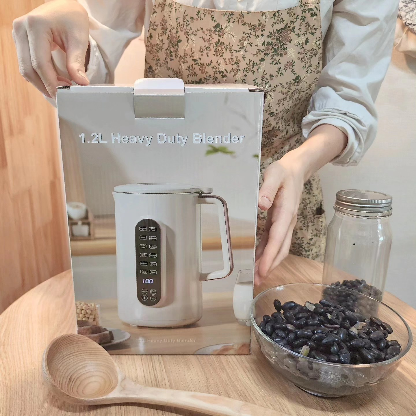 차니글로벌 두유제조기 대용량 1.2L 한글메뉴 죽 메이커 두유기 이유식 콩물 만드는기계 - 상세 이미지 4