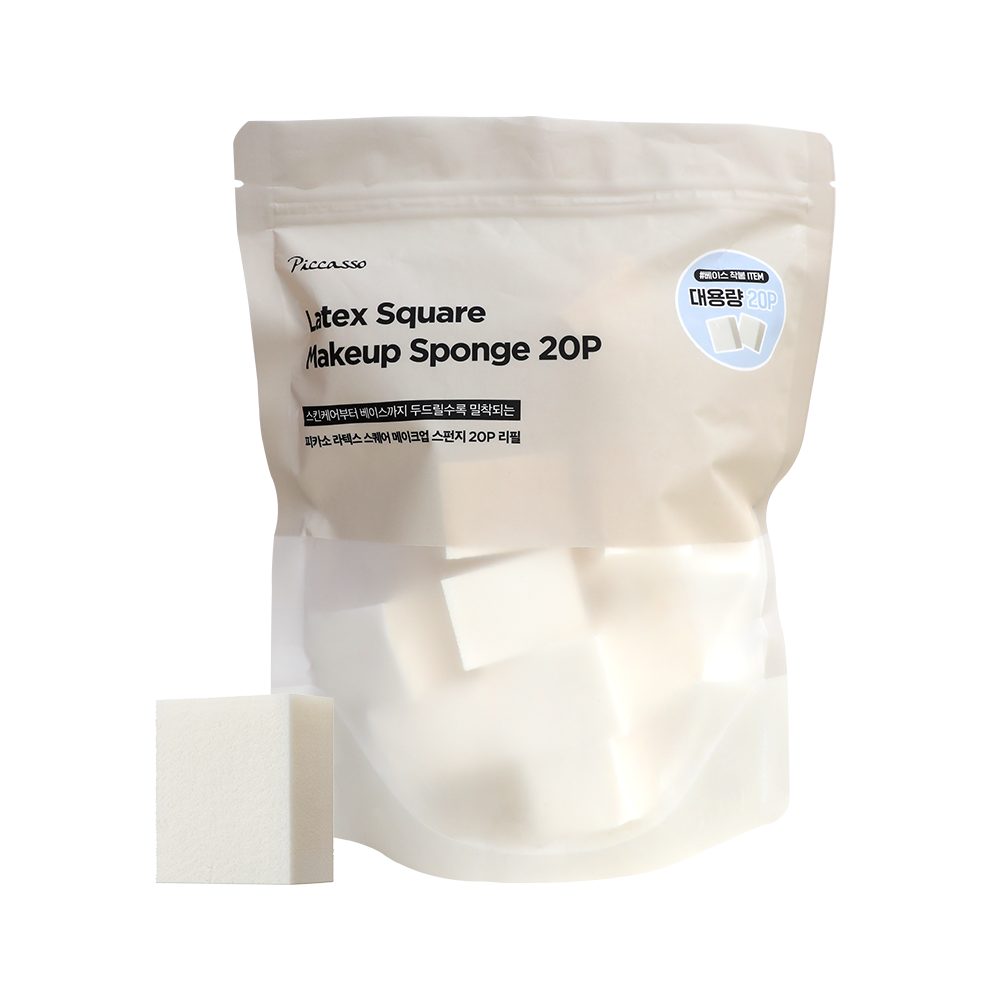 [피카소] 라텍스 스퀘어 스펀지 20P 리필(+스퀘어 스펀지 케이스)(N배송)