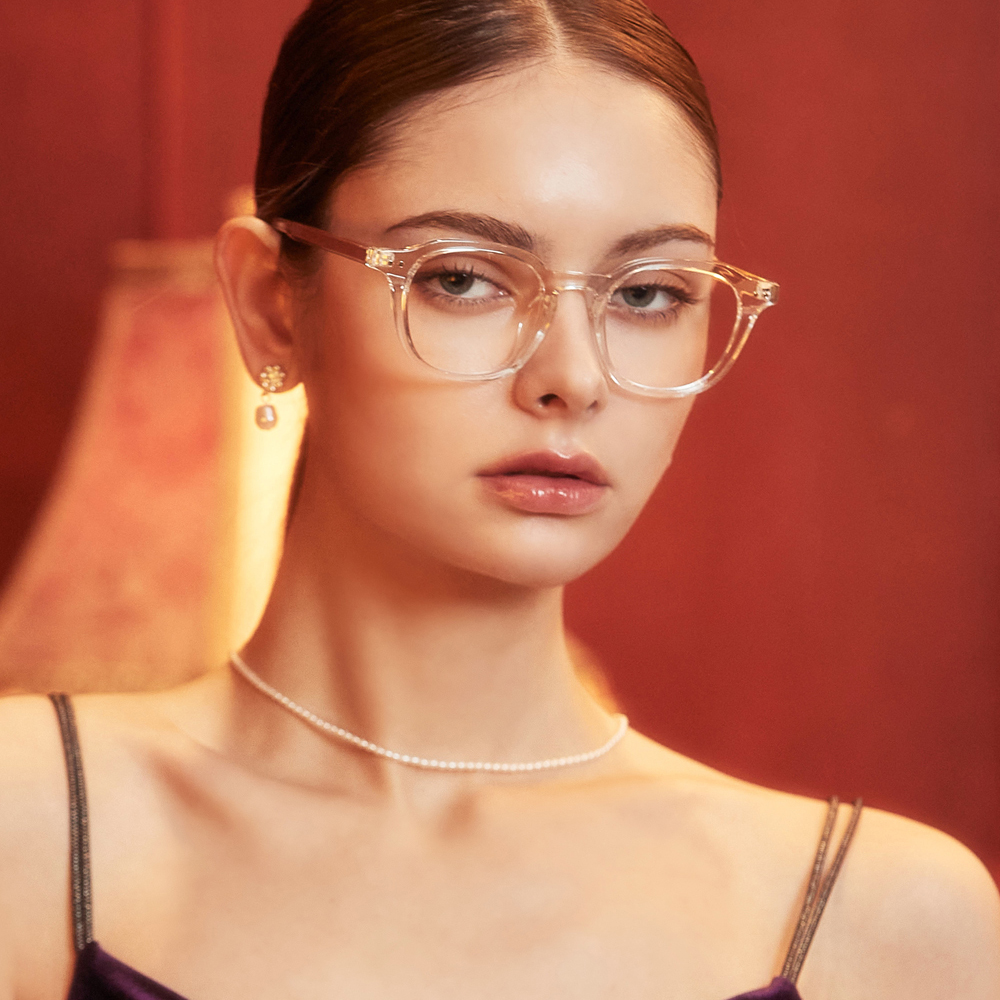 긱시크안경 스퀘어 뿔테안경 블루스크린차단