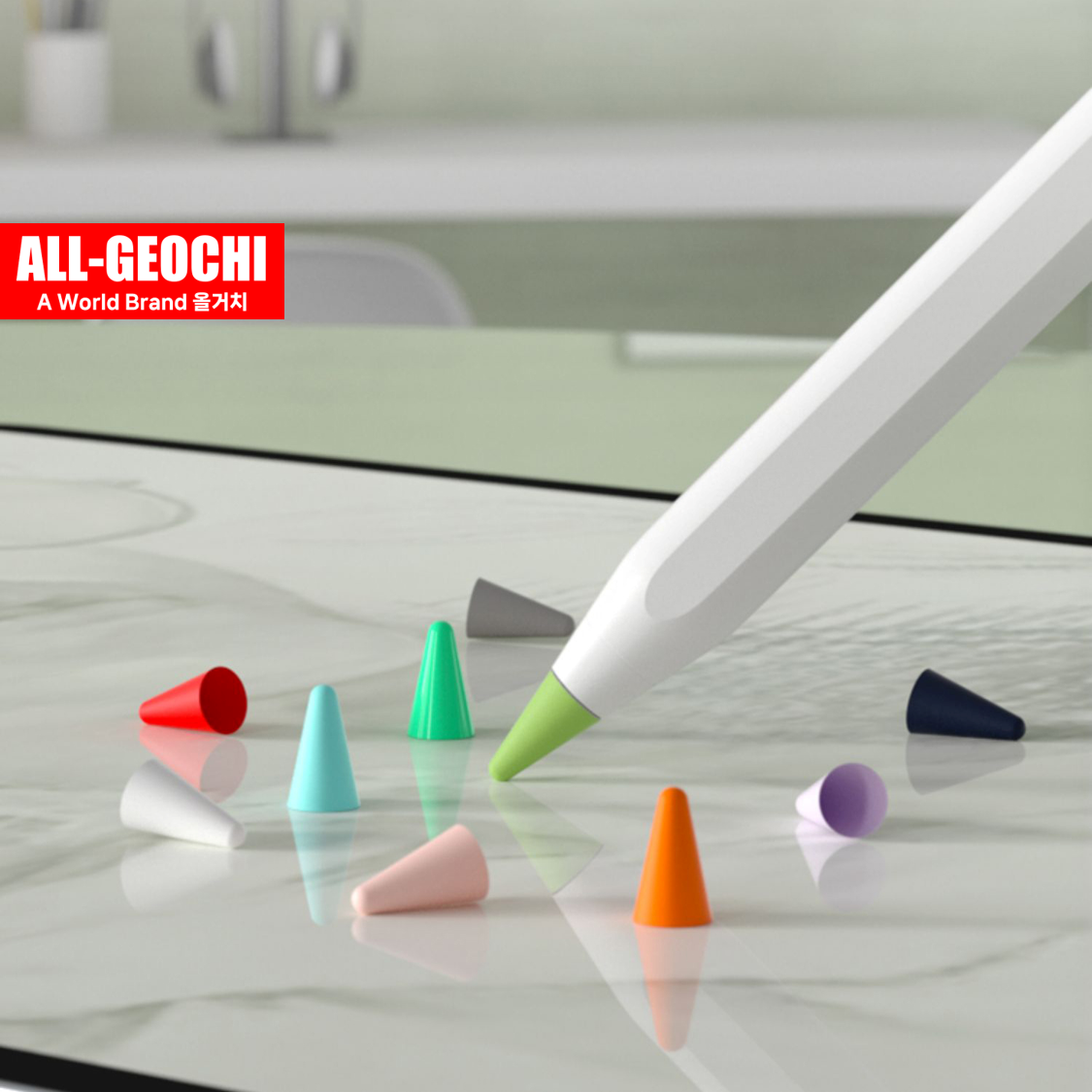 애플펜슬 1세대 2세대 무소음 컬러 펜촉 커버 보호팁 캡 10개입 이미지 7