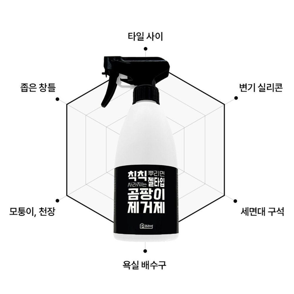 집코리아 칙칙 뿌리면 사라지는 젤타입 곰팡이제거제 400ml, 2개 - 상세 이미지 2