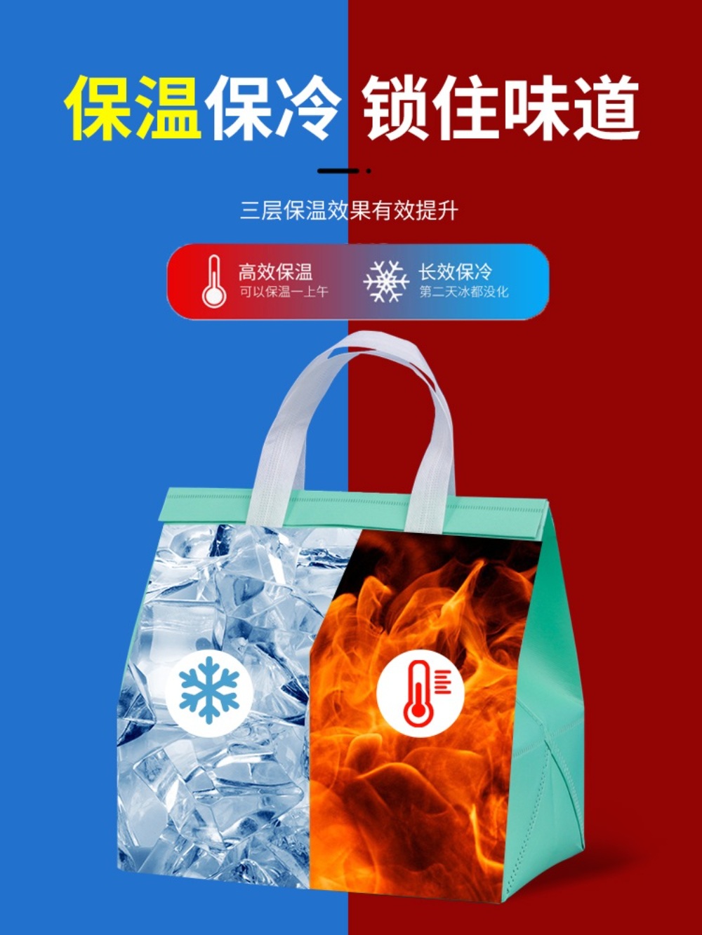 일회용보냉팩 은박 손잡이 부직 도시락 200개 - 상세 이미지 3