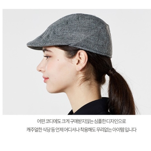 그레이 여자 남자 베레모 커피숍 모자 바리스타 모자 - 상세 이미지 5