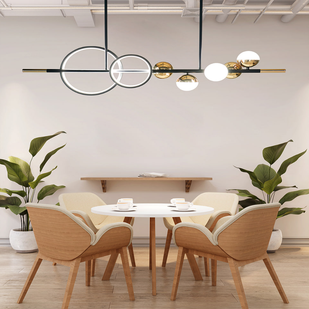 당일+무료배송/KS인증 6인용식탁등 LED 50W 펜던트 삼성칩 주방 식탁등 블랙 - 상세 이미지 2