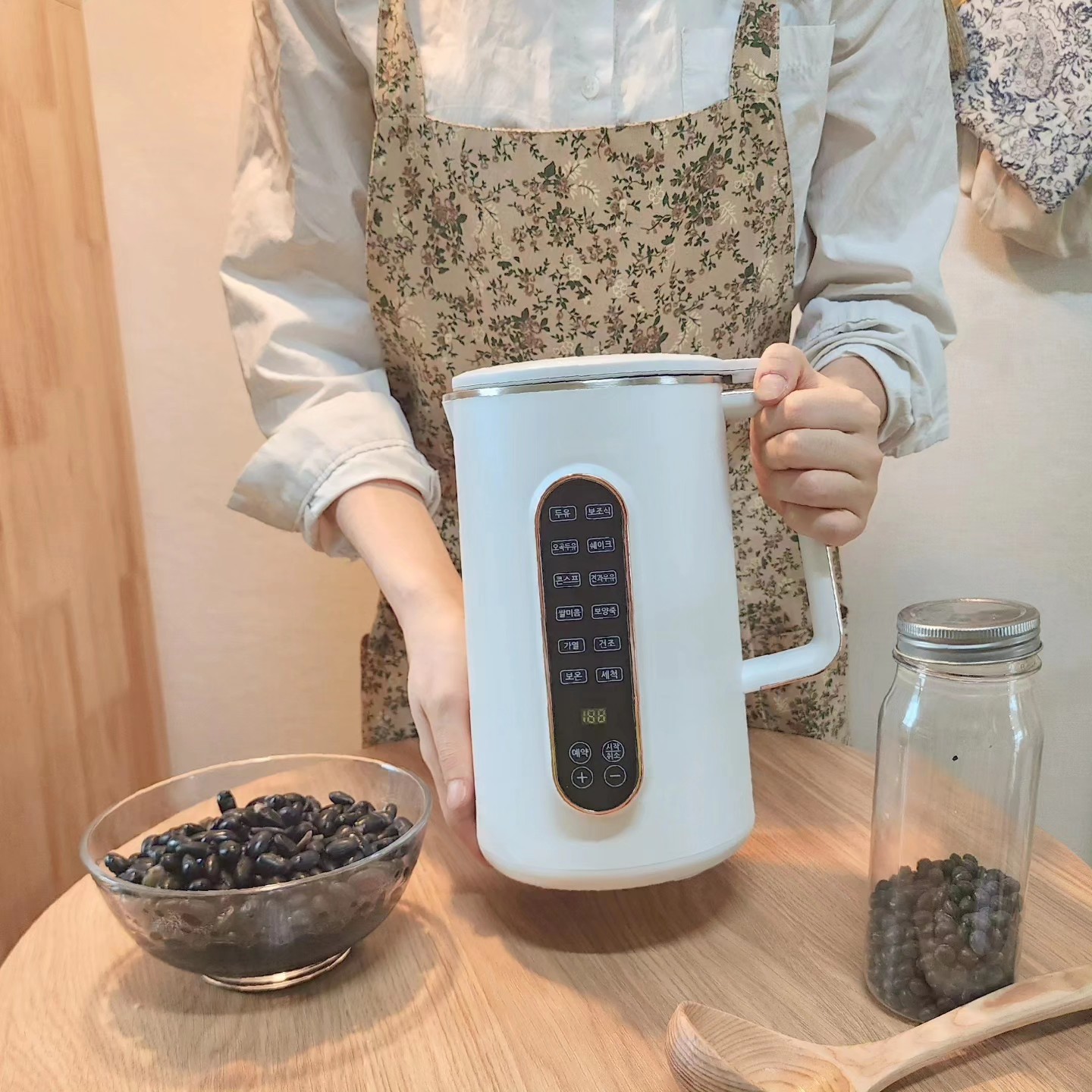차니글로벌 두유제조기 대용량 1.2L 한글메뉴 죽 메이커 두유기 이유식 콩물 만드는기계 이미지 6