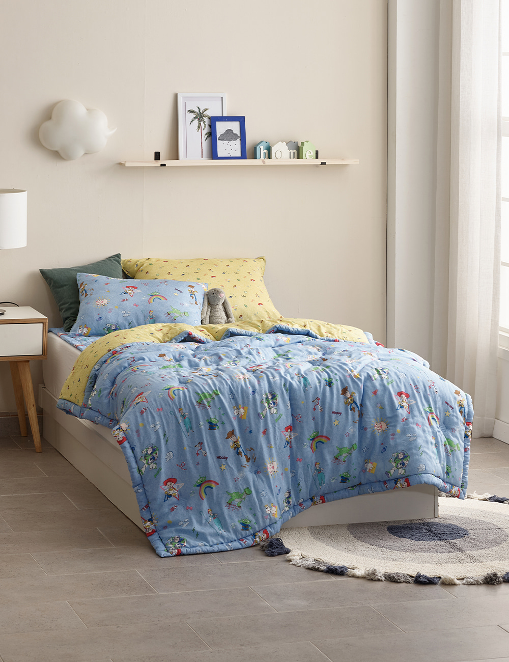 코지네스트 X 디즈니 토이플레이 모달이불 ss 슈퍼싱글 알러지케어 차렵이불