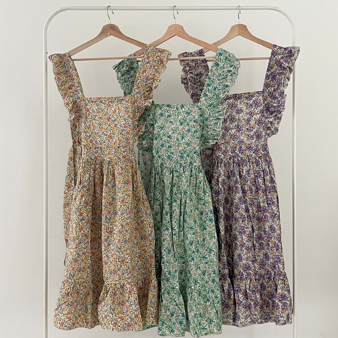 유라이 수미네 반찬 잔꽃 플라워 에이프런 프릴 공주 어린이집 보육원 꽃집 카페 국내제작 수미쌤 앞치마 6ver