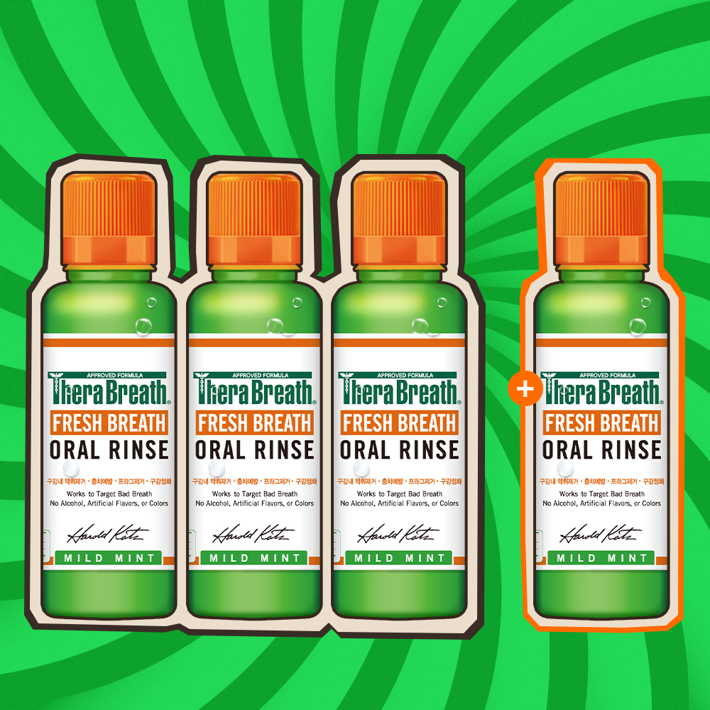 3+1 테라브레스 휴대용가글 150ml 4병 마일드민트 어린이 천연 올리브영 입냄새제거제 제품 이미지
