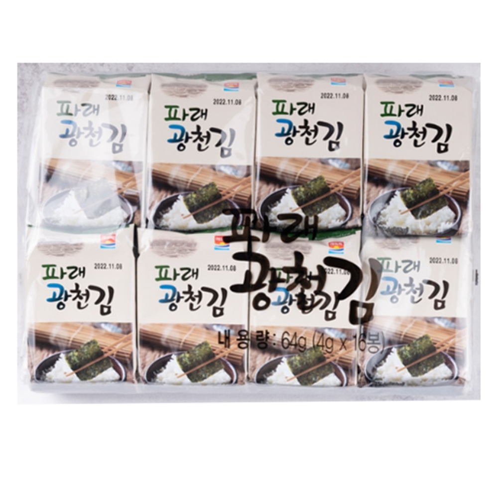 고소한 도시락 김선물세트 4g x 16봉 파래 조미김 설날 추석선물세트 판촉물 - 상품 이미지