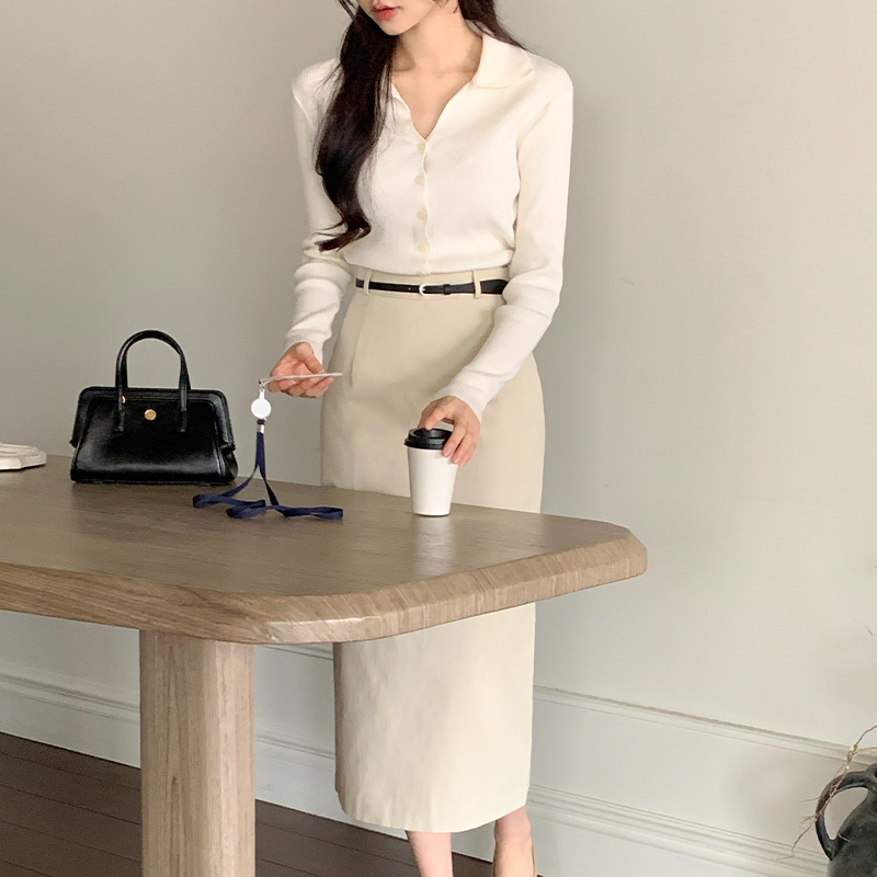 누아 실루엣 H라인 코튼 롱 스커트 sk6824 - 상세 이미지 4