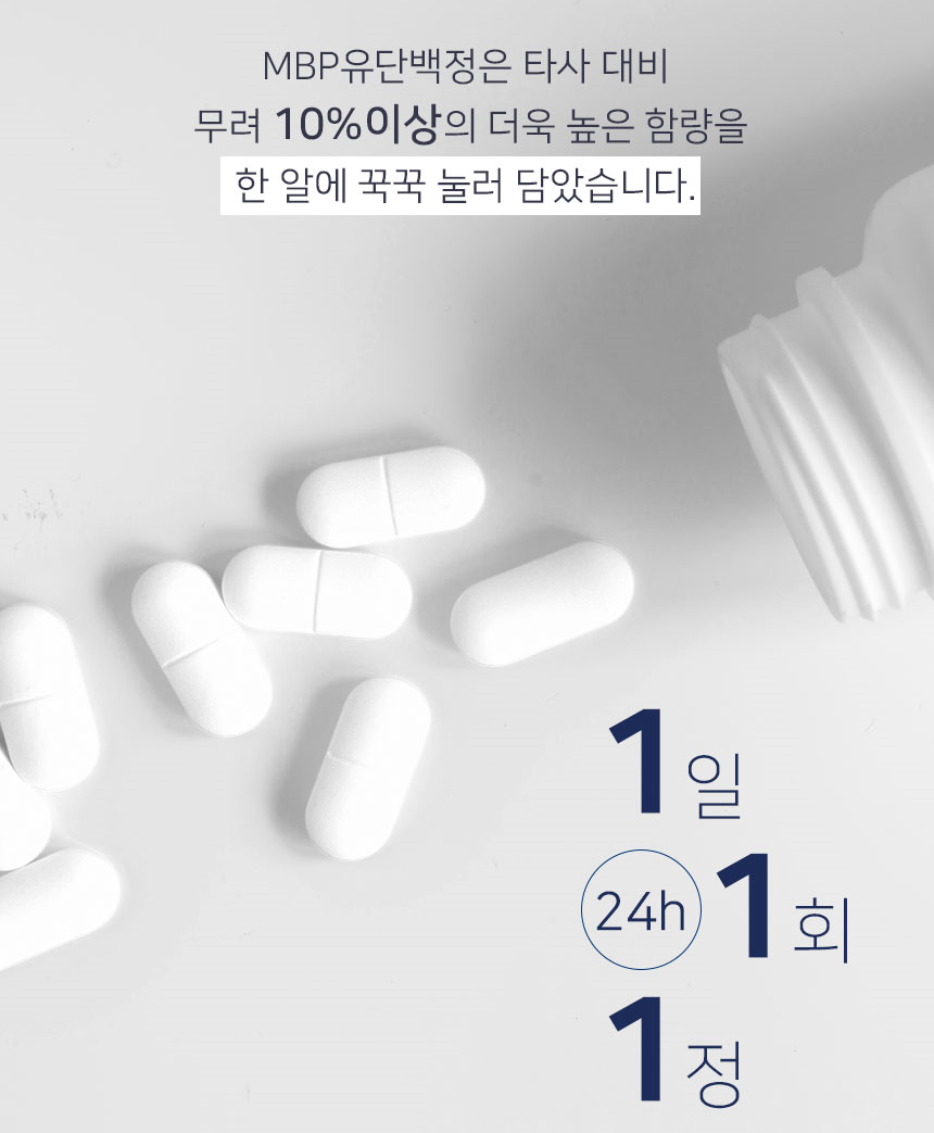 위드바이오 MBP 유단백정 600mg X 90정 3개월분 단백질보충제 초록잎홍합 우슬 유산균 함유 - 상세 이미지 3
