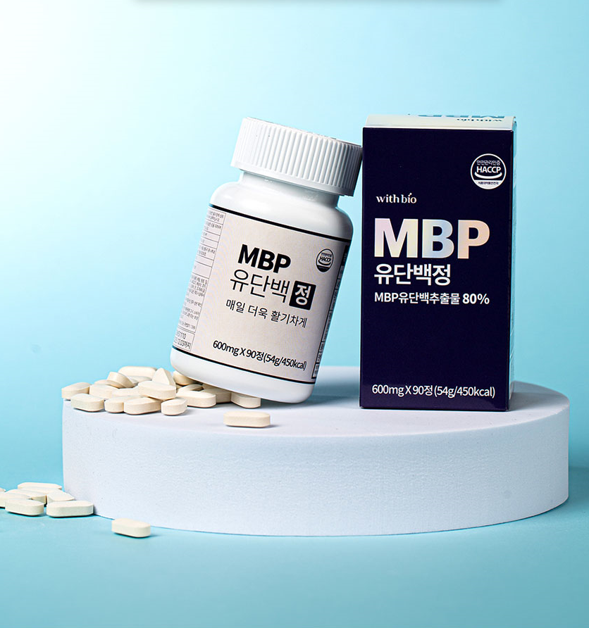 위드바이오 MBP 유단백정 600mg X 90정 3개월분 단백질보충제 초록잎홍합 우슬 유산균 함유 - 상세 이미지 5
