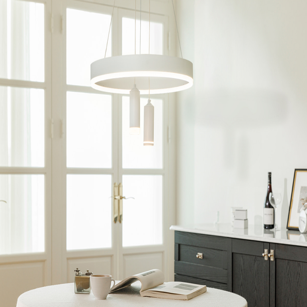 무료+당일발송/국내제작/KS인증 6인용식탁등 국산 LED 40W 펜던트 주방 식탁등 화이트