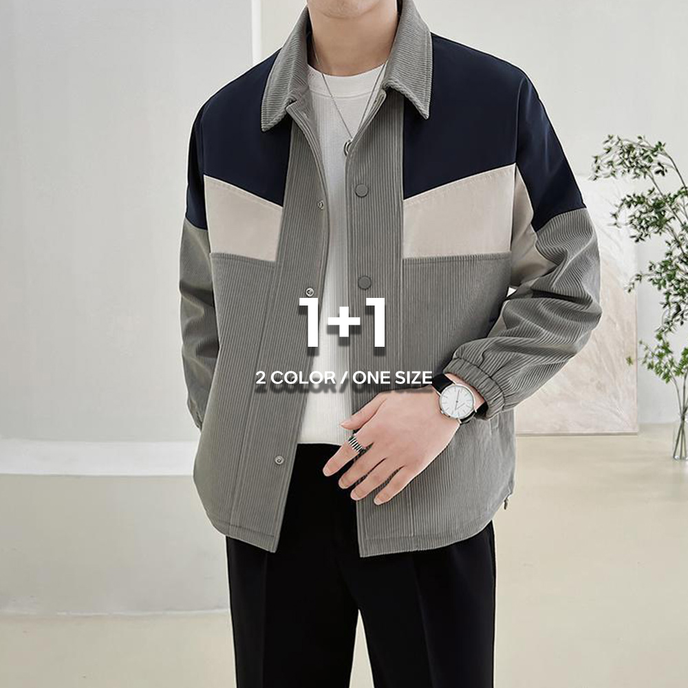 1+1 바시티 코듀로이자켓 골덴자켓 - 상품 이미지