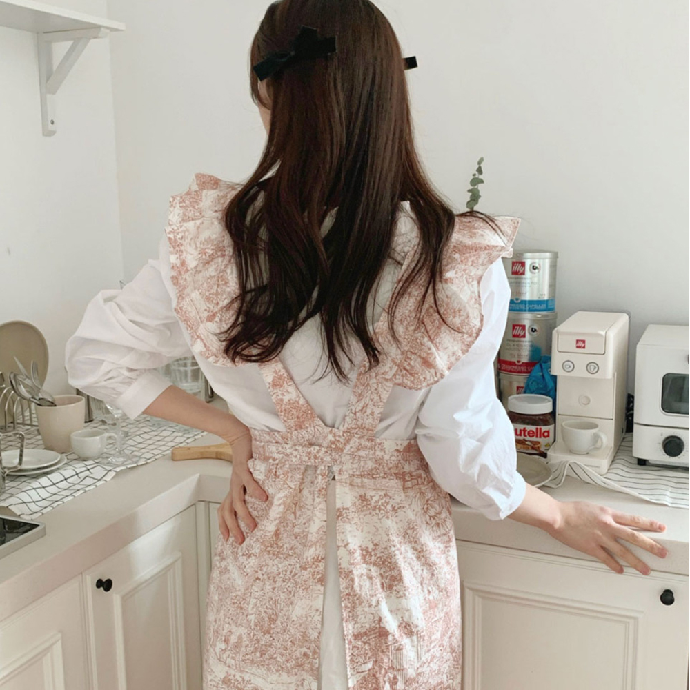 아미앙스 롱 프릴 뜨왈 에이프런 예쁜 앞치마 카페 공방 플로리스트 신혼 이미지 6