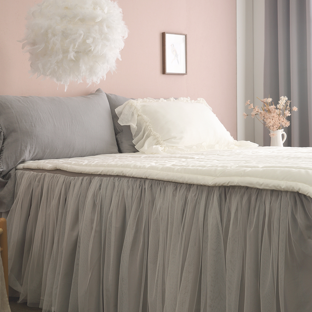 프릴 레이스 침대 커버 퀸 미라지침대 베드 스커트