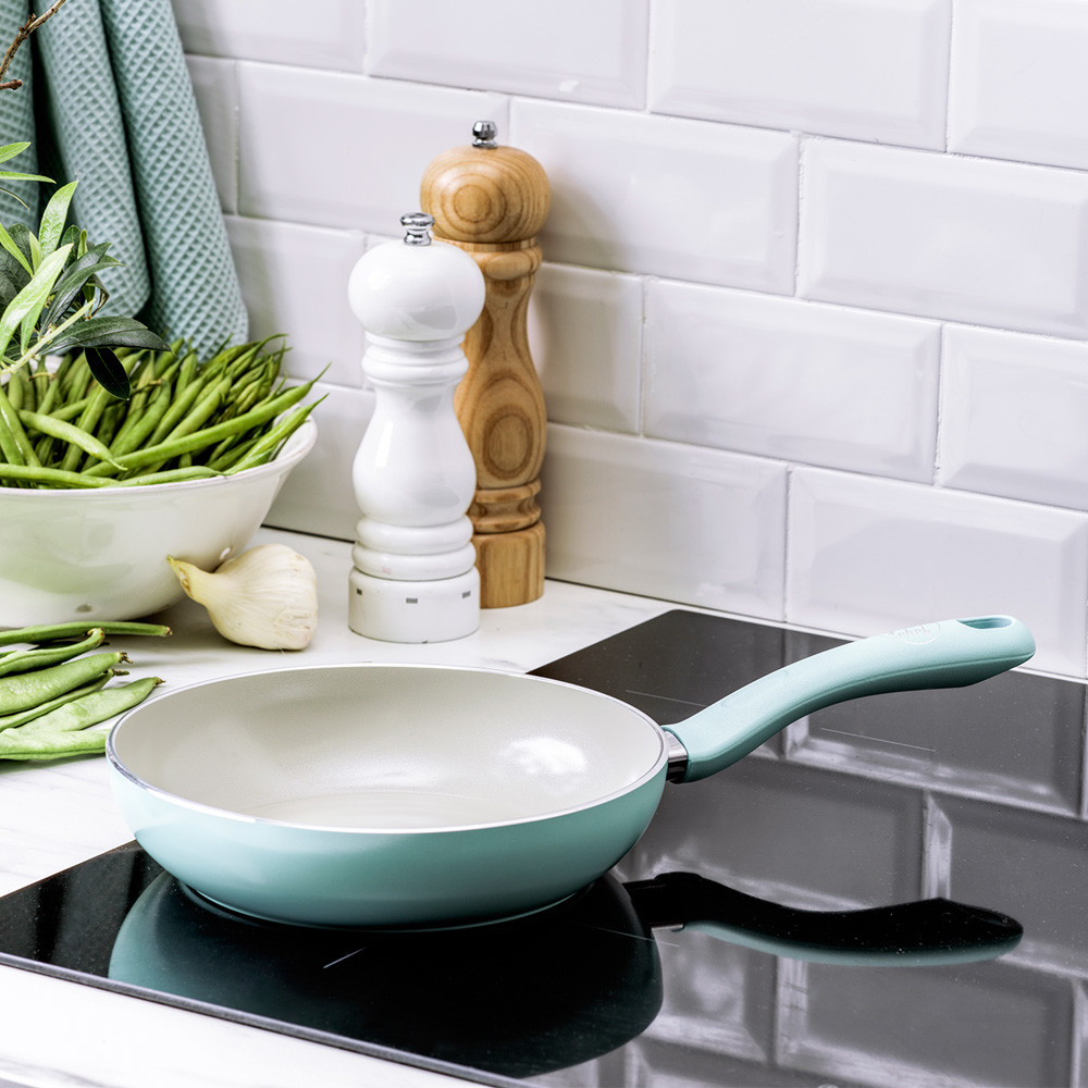 그린팬 샌드스톤 세라믹 논스틱 코팅 인덕션 IH 깊은 딥 프라이팬 20cm