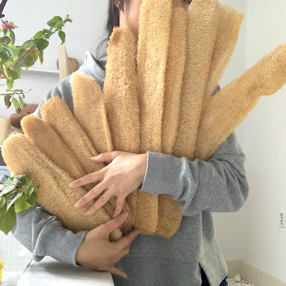 주방수세미 제로웨이스트 수세미 30-35cm 루파 압착 열매 - 상품 이미지