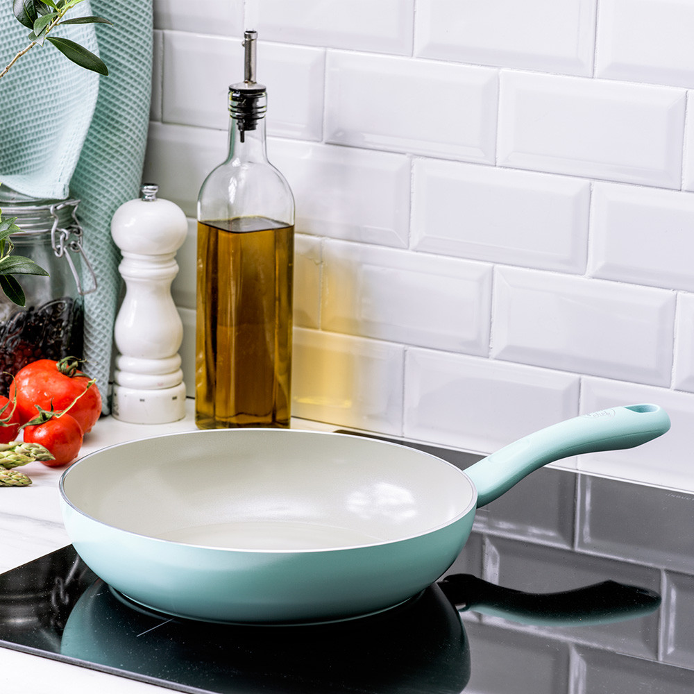 그린팬 샌드스톤 세라믹 논스틱 코팅 인덕션 IH 깊은 딥 프라이팬 28cm