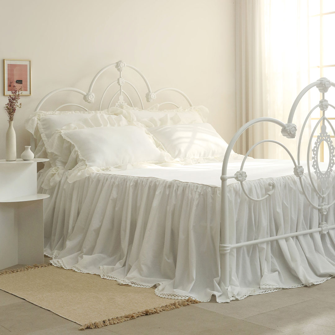 베드스커트 퀸 레이스 프릴 미라지 침대 스커트 치마