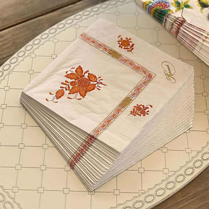 (아포니 오렌지) 명품 헝가리 헤렌드 냅킨 아포니 오렌지 1팩(20매) Herend Napkins - 상세 이미지 2
