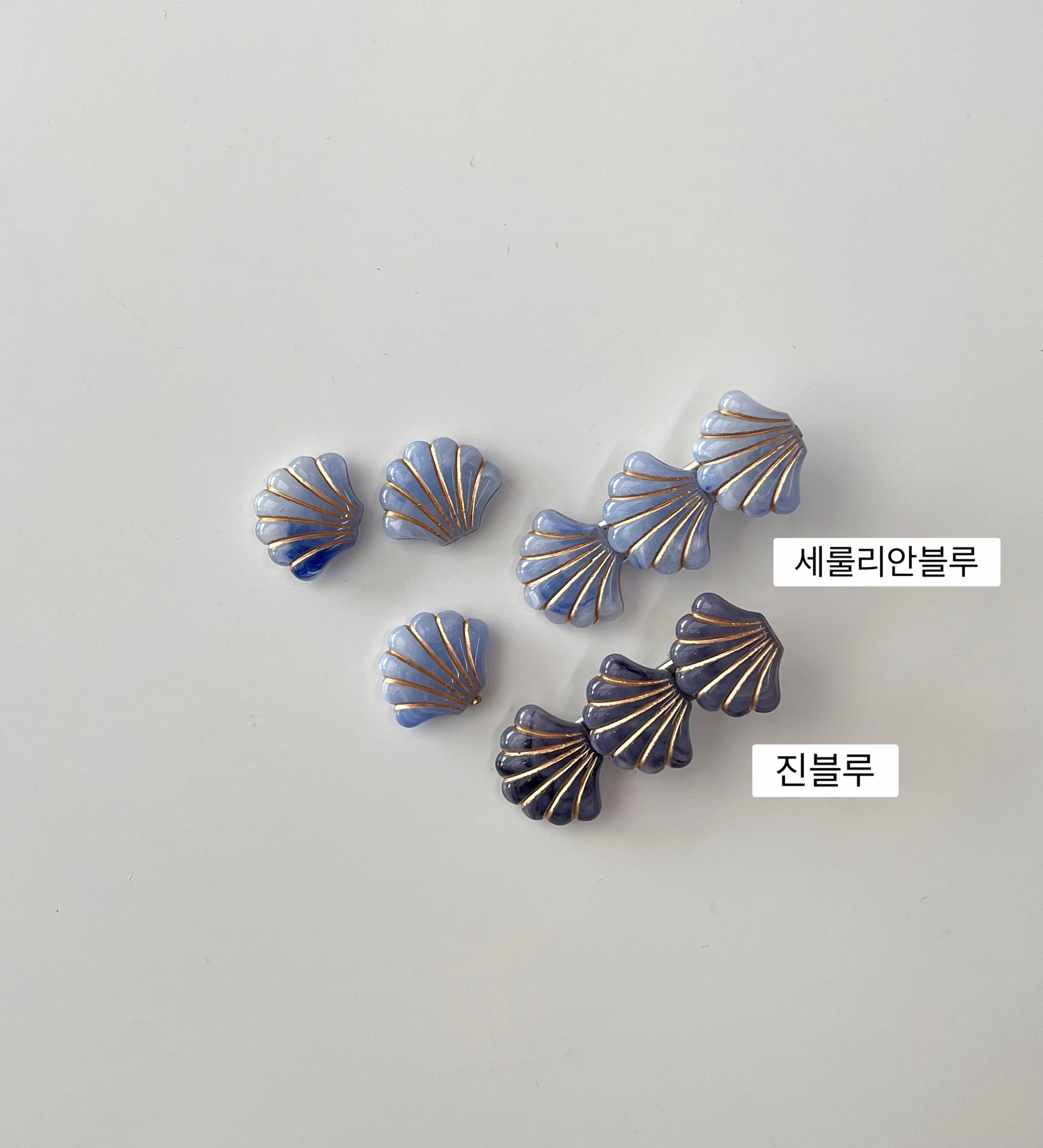 (10개) 마블 조개 파츠 호마이카 레진 악세서리 재료 P00000002 이미지 3