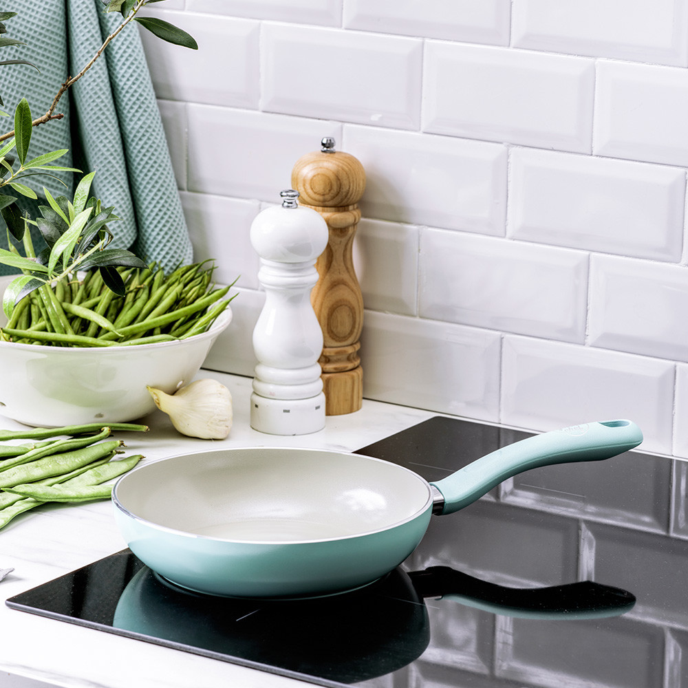 그린팬 샌드스톤 세라믹 논스틱 코팅 인덕션 IH 깊은 딥 프라이팬 26cm