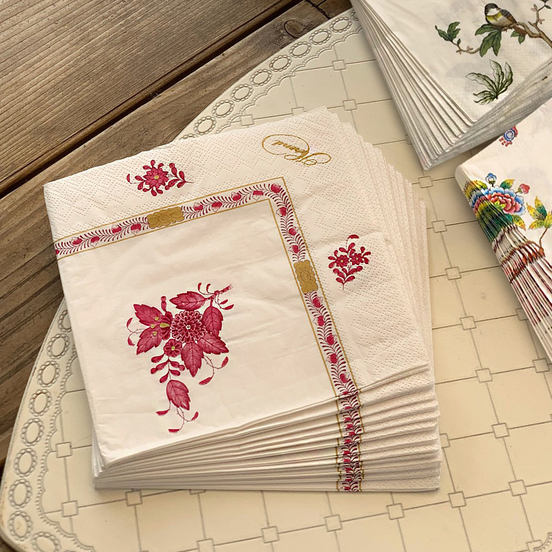 (아포니 핑크) 명품 헝가리 헤렌드 냅킨 아포니 핑크 1팩(20매) Herend Napkins - 상세 이미지 3