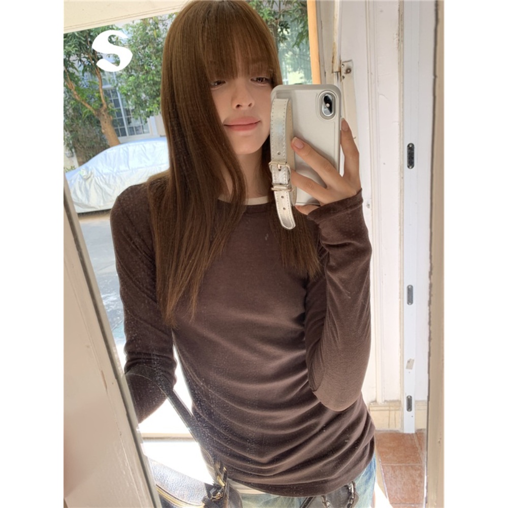 롱 슬림핏 더블 레이어드 티셔츠 데일리 휘뚜루마뚜루 활용도높은 블랙 화이트 사계절 3컬러 - 상세 이미지 2