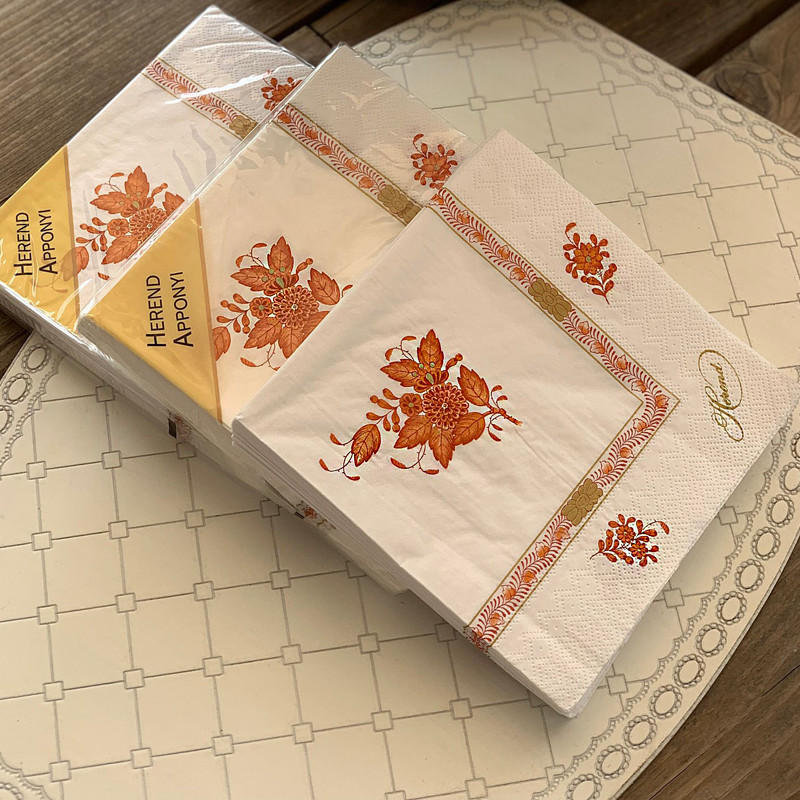 (아포니 오렌지) 명품 헝가리 헤렌드 냅킨 아포니 오렌지 1팩(20매) Herend Napkins - 상세 이미지 5