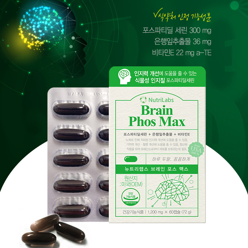 포스파티딜세린 PS 징코 은행잎 추출물 식물성 인지질 두뇌 피부 2박스 이미지 2