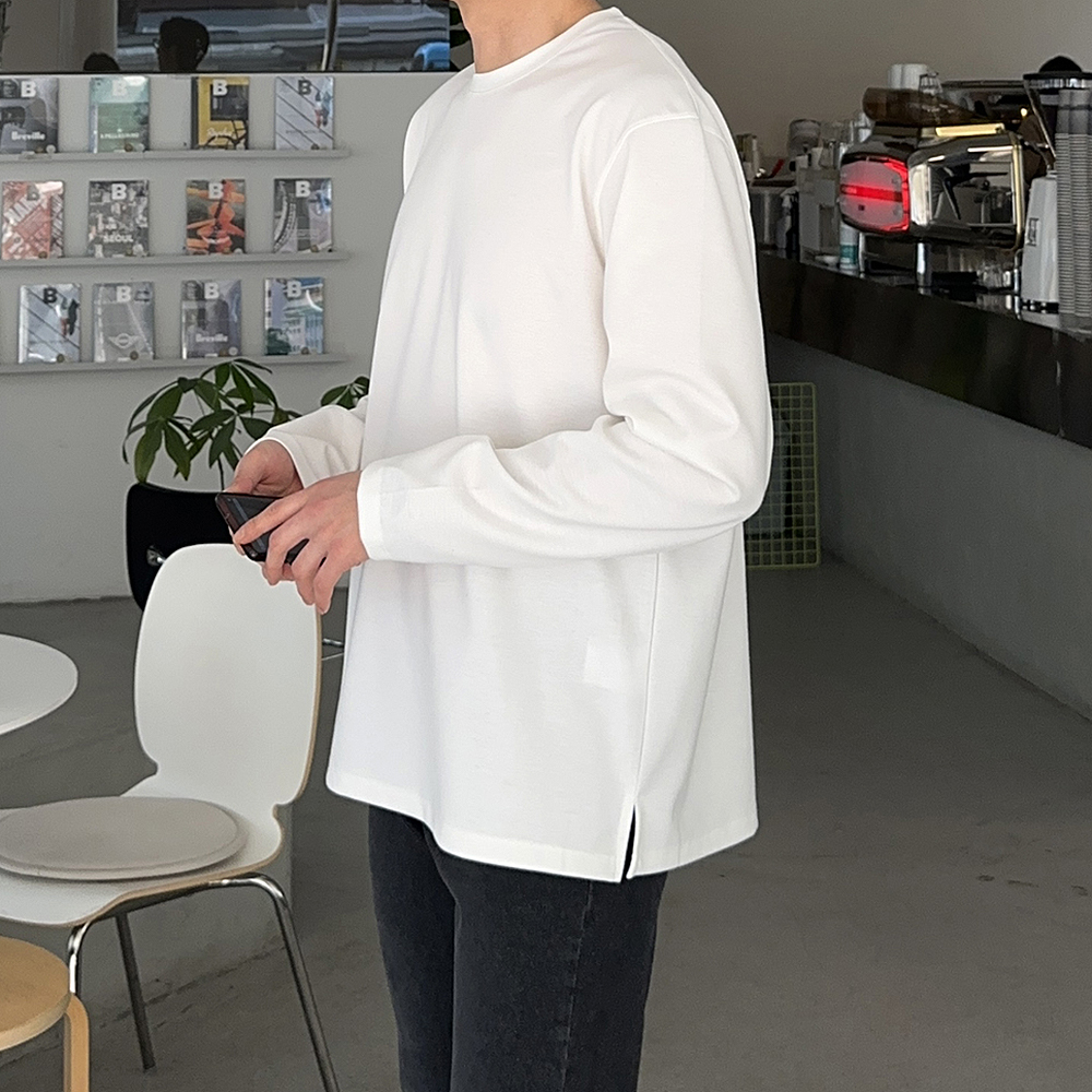 남자긴팔티 오버핏 레이어드 이너 티셔츠 이미지 2