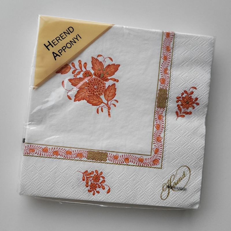 (아포니 오렌지) 명품 헝가리 헤렌드 냅킨 아포니 오렌지 1팩(20매) Herend Napkins - 메인 이미지