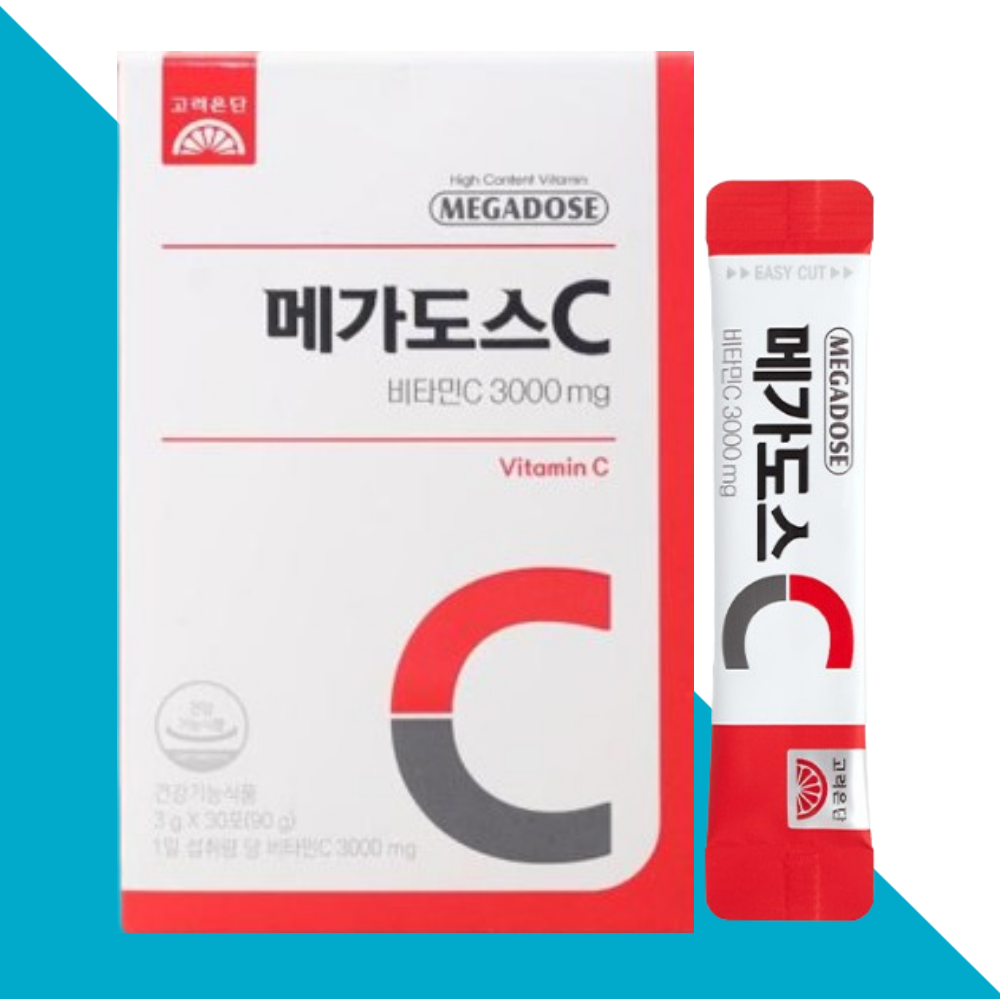 고려은단 메가도스C 비타민C 3000 비타민씨 가루 30포X1개 - 상품 이미지