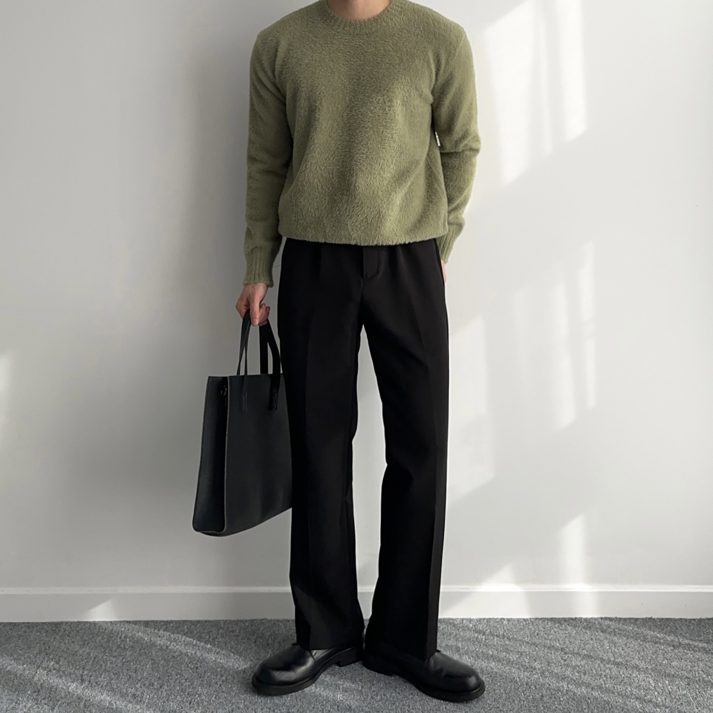 1+1 세미와이드슬랙스 테이퍼드핏 남자와이드슬랙스 - 상세 이미지 5