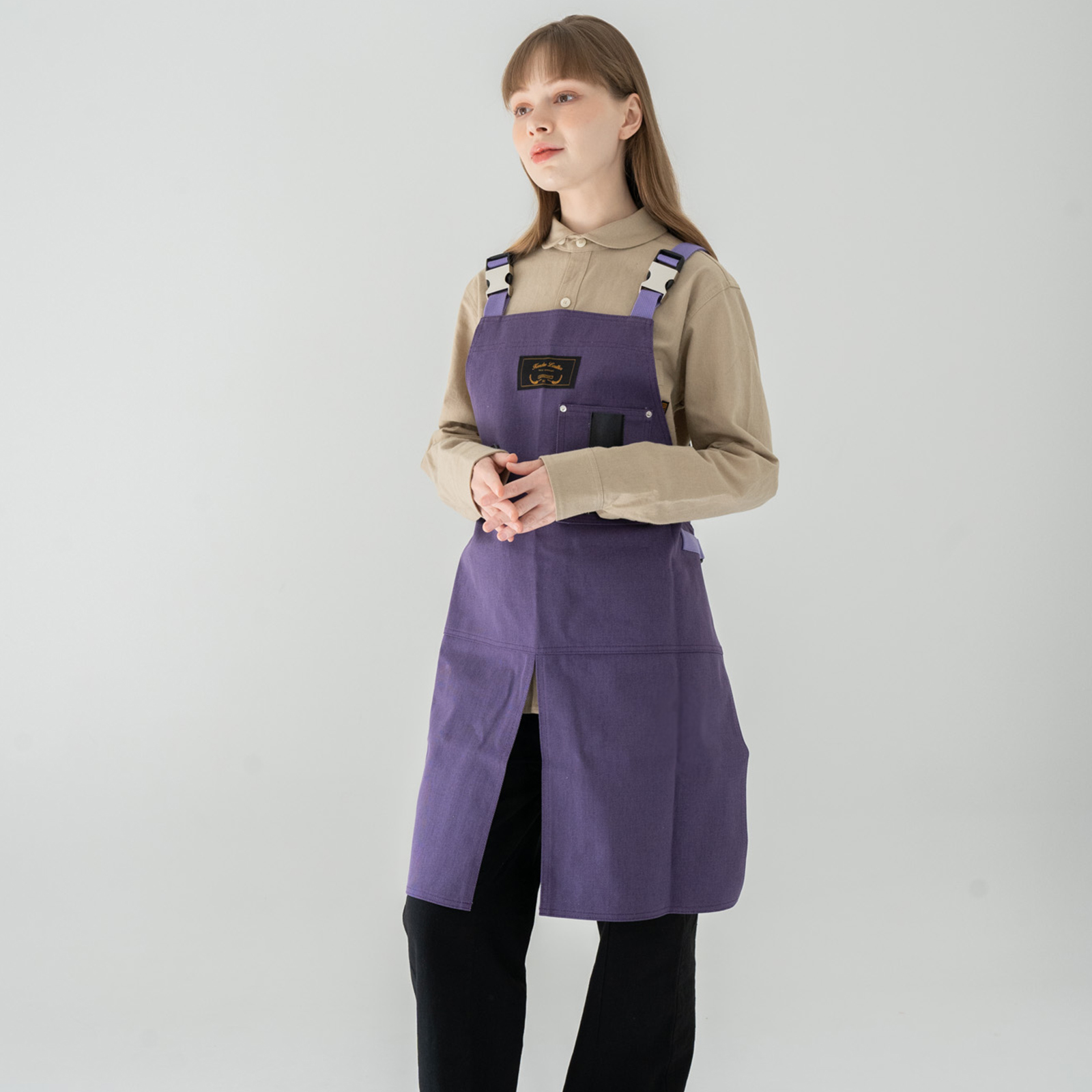 몬타나 퍼플 칸데오레더 공방 미용실 카페 미용사 바리스타 앞치마 가죽 앞치마