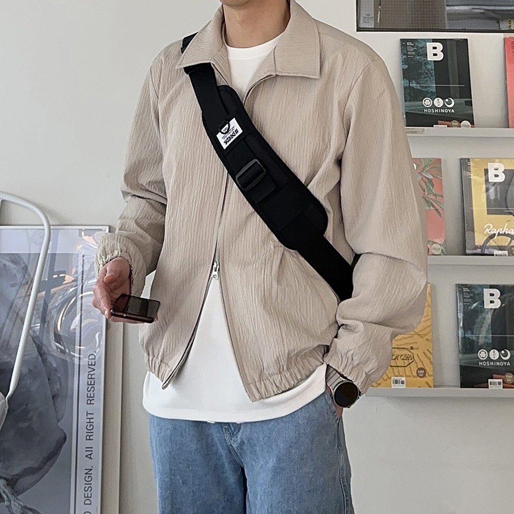 남자봄자켓 집업 플리츠 남자 바람막이 자켓 - 메인 이미지