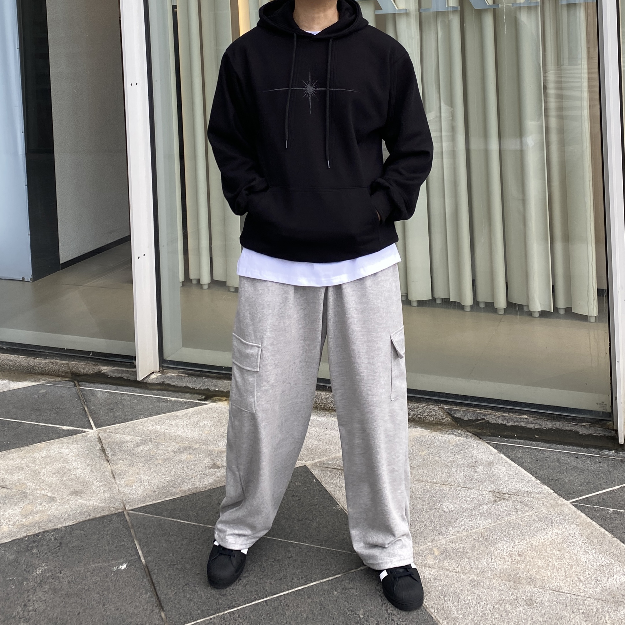1+1 와이드스웻팬츠 남자건빵바지 벌룬팬츠 이미지 4