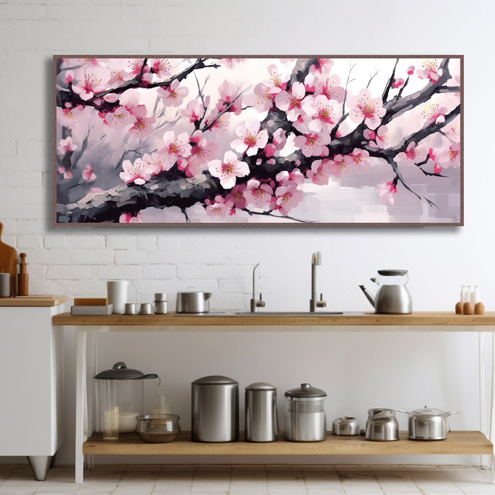 봄날의속삭임 150x60 무광화이트 알루미늄액자 벚꽃그림 - 상세 이미지 4