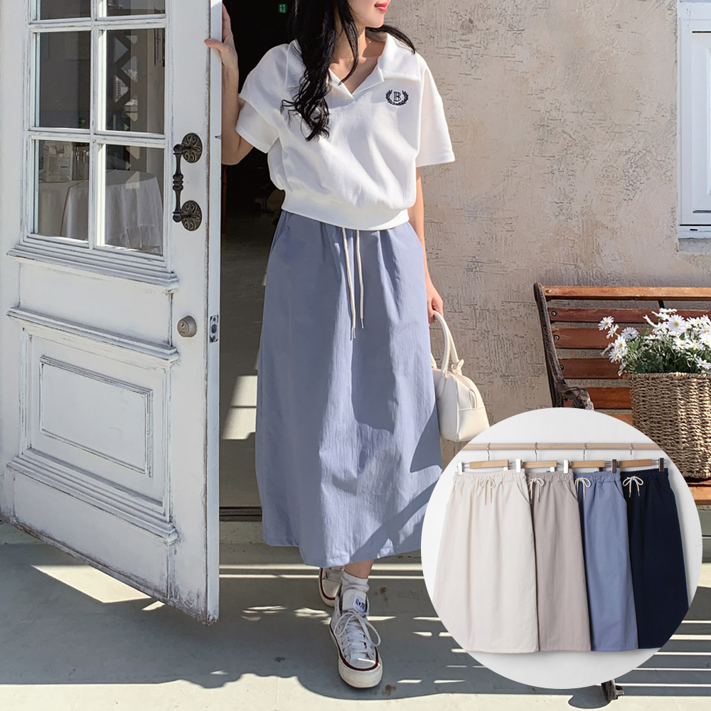 여성 스커트 여름 가을 롱 미니 청치마 면 밴딩 미디 플리츠 키작녀 빅사이즈 치마