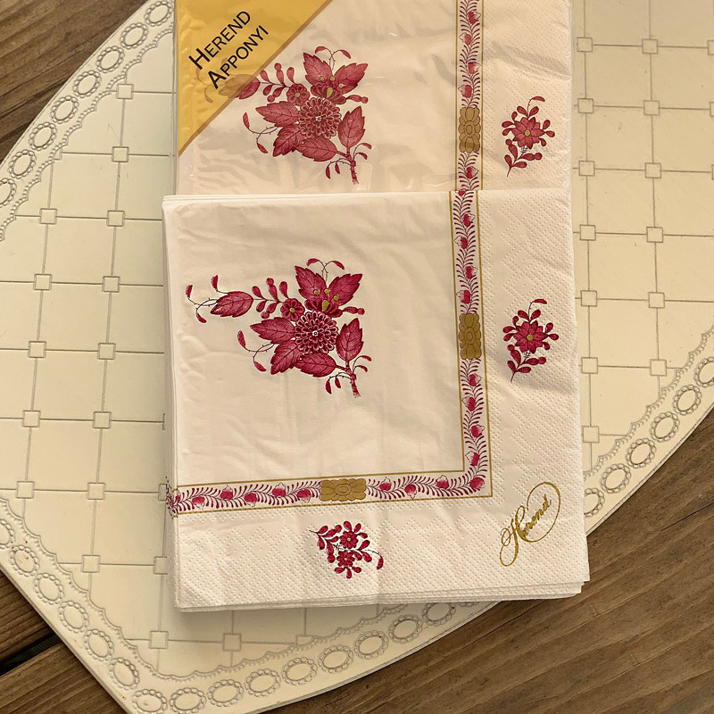 (아포니 핑크) 명품 헝가리 헤렌드 냅킨 아포니 핑크 1팩(20매) Herend Napkins 이미지 8