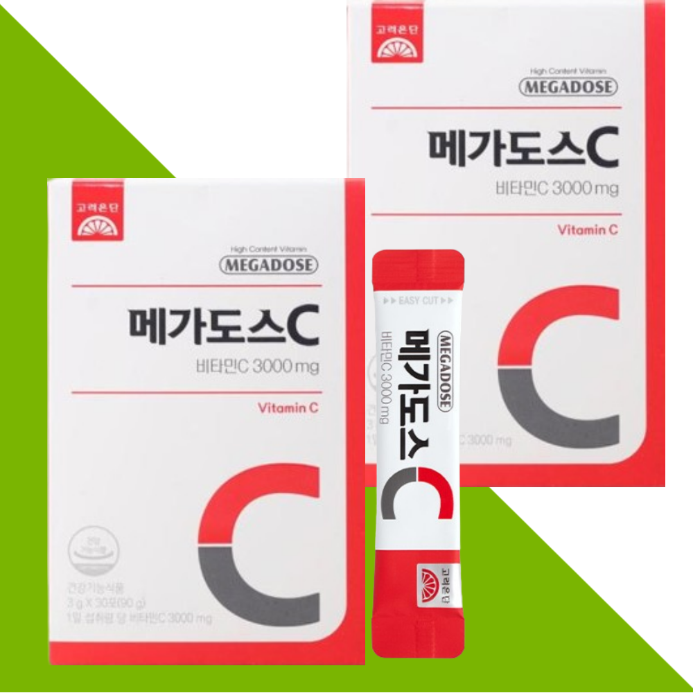 고려은단 메가도스C 비타민C 3000 비타민씨 가루 30포X2개 - 메인 이미지