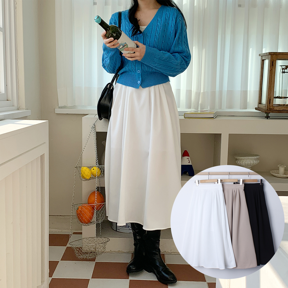 여성 스커트 여름 가을 롱 미니 청치마 면 밴딩 미디 플리츠 키작녀 빅사이즈 치마