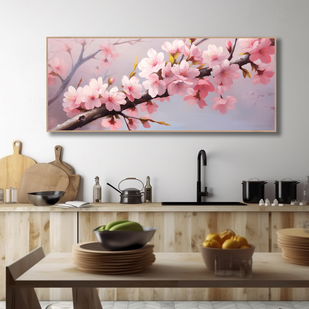 봄날의속삭임 150x60 무광화이트 알루미늄액자 벚꽃그림 - 상세 이미지 5