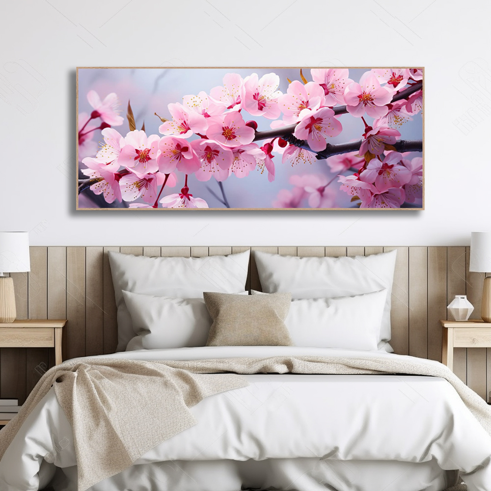 봄날의속삭임 150x60 무광화이트 알루미늄액자 벚꽃그림 - 상세 이미지 3