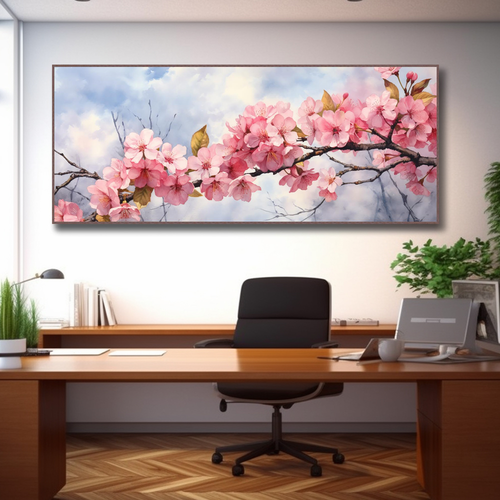 봄날의속삭임 150x60 무광화이트 알루미늄액자 벚꽃그림 - 상세 이미지 2