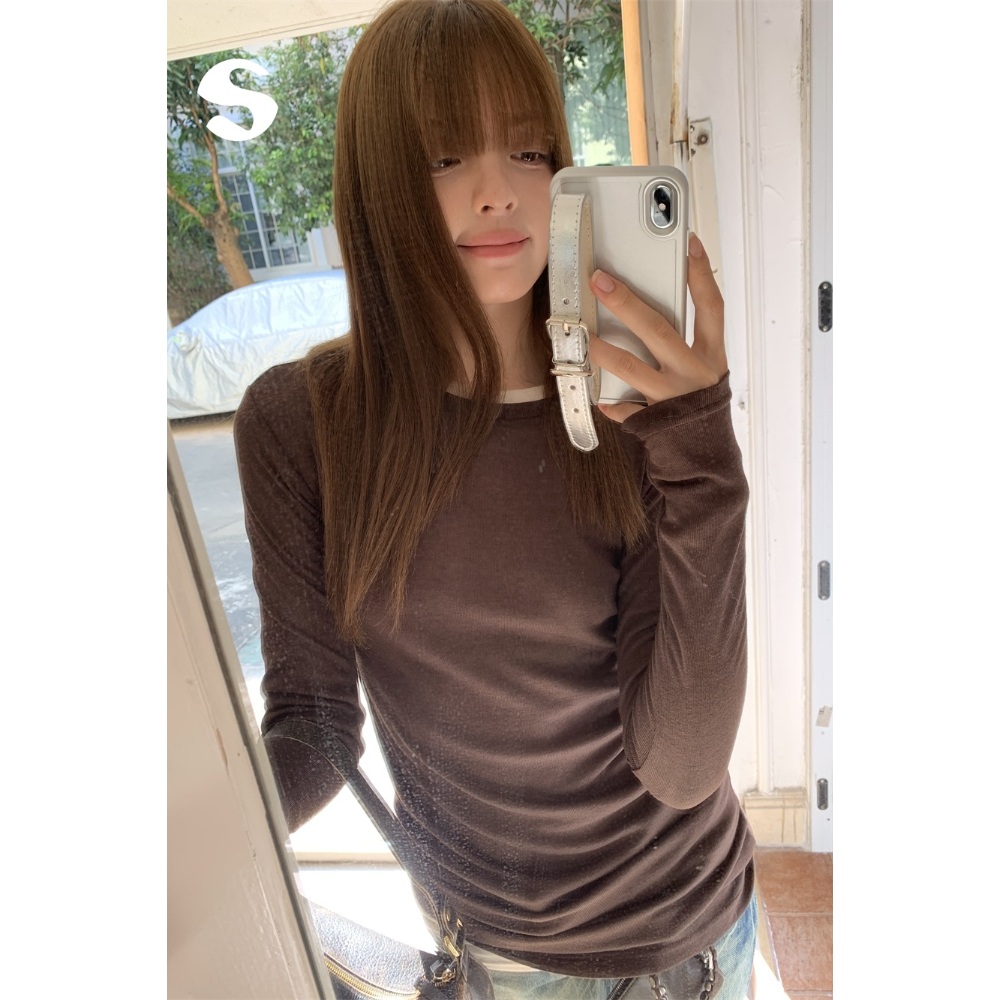 롱 슬림핏 더블 레이어드 티셔츠 데일리 휘뚜루마뚜루 활용도높은 블랙 화이트 사계절 3컬러 이미지 6