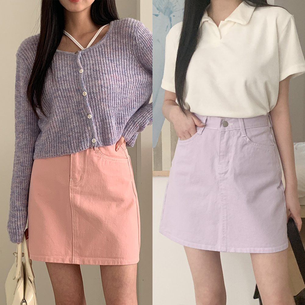 여성 스커트 여름 가을 롱 미니 청치마 면 밴딩 미디 플리츠 키작녀 빅사이즈 치마